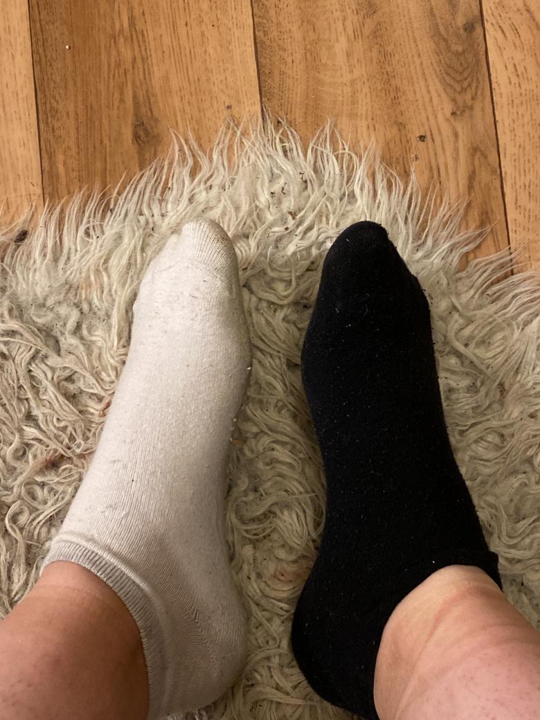 getragene Socken
