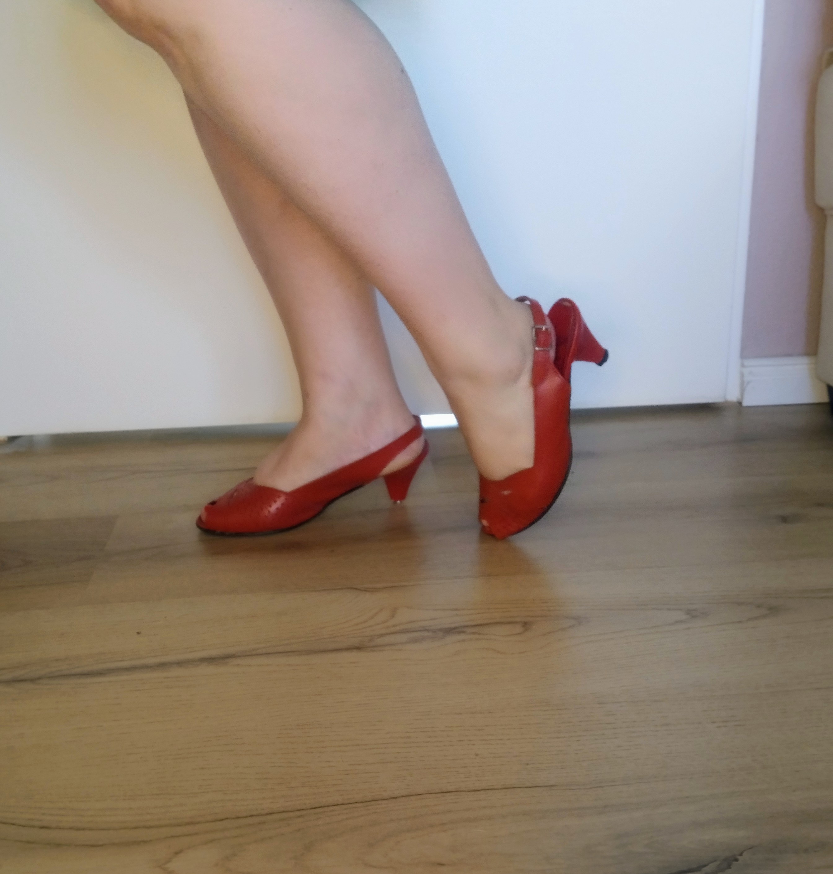 Red Peep-Toe