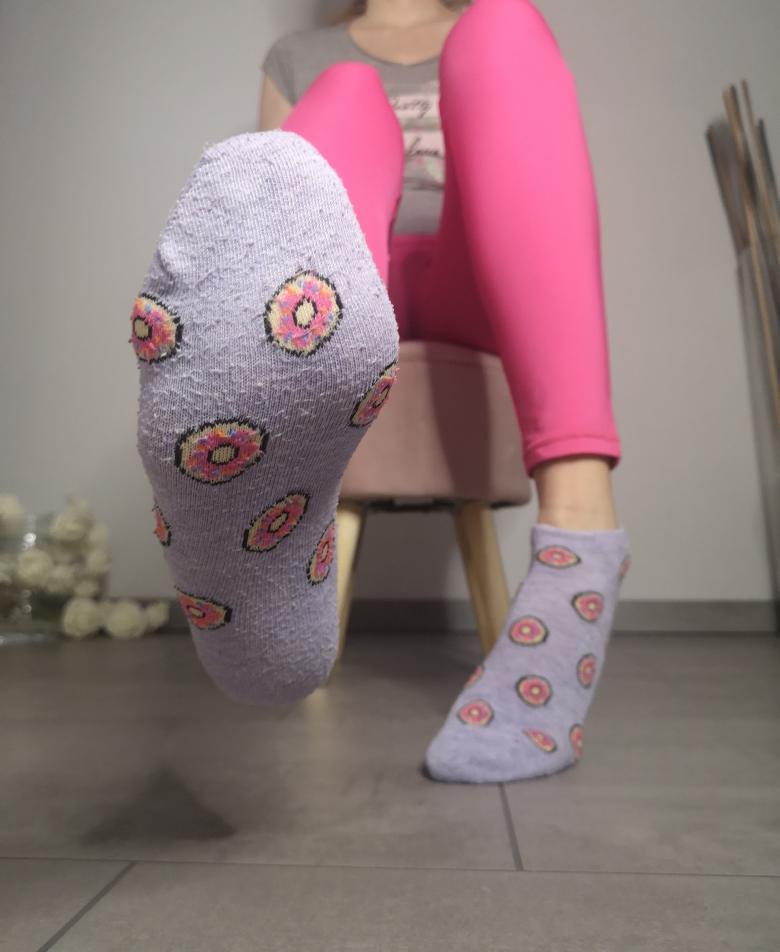 Lila donat Socken 😉