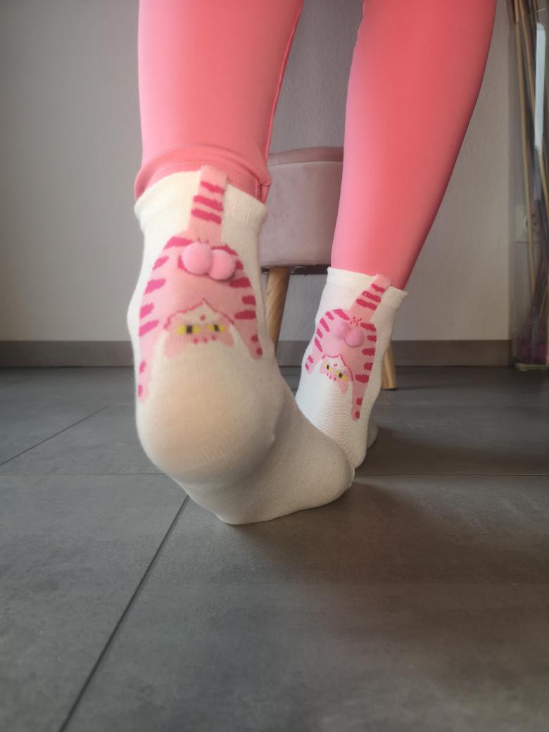 Weisse Katzen Socken