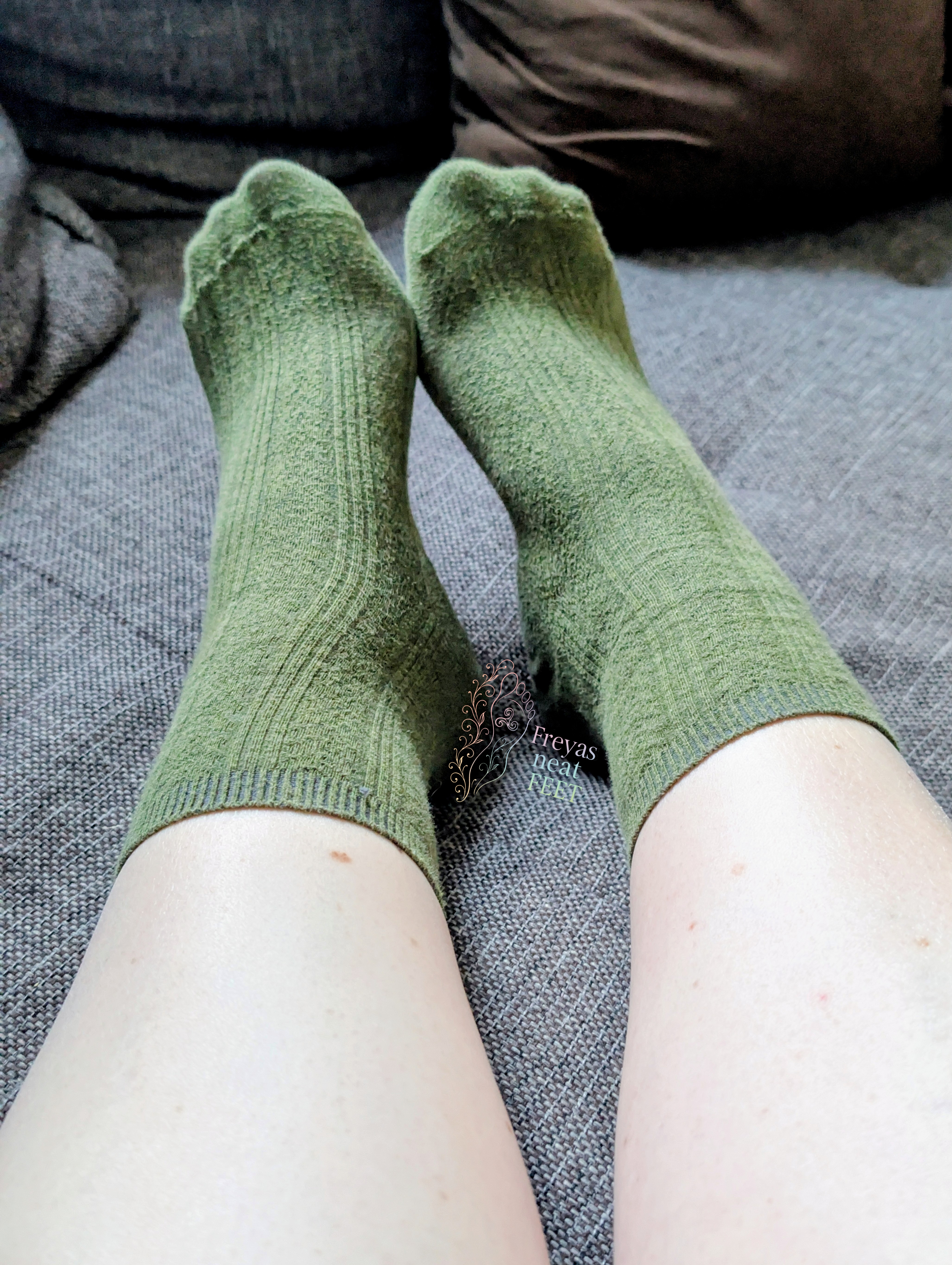 Grüne Herbst-Socken halbhoch